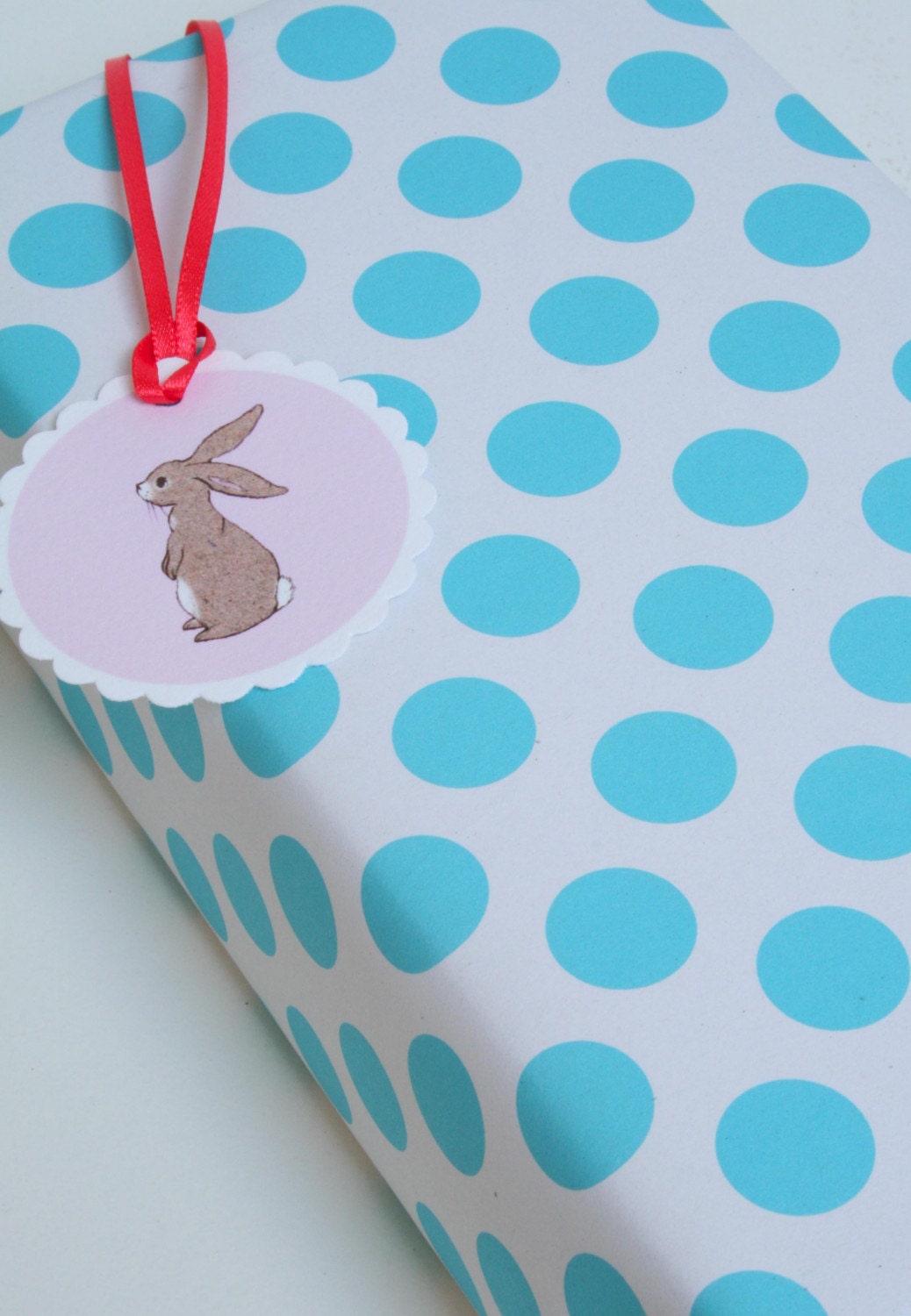 4 sheets of Aqua Blue Dotty Gift Wrap