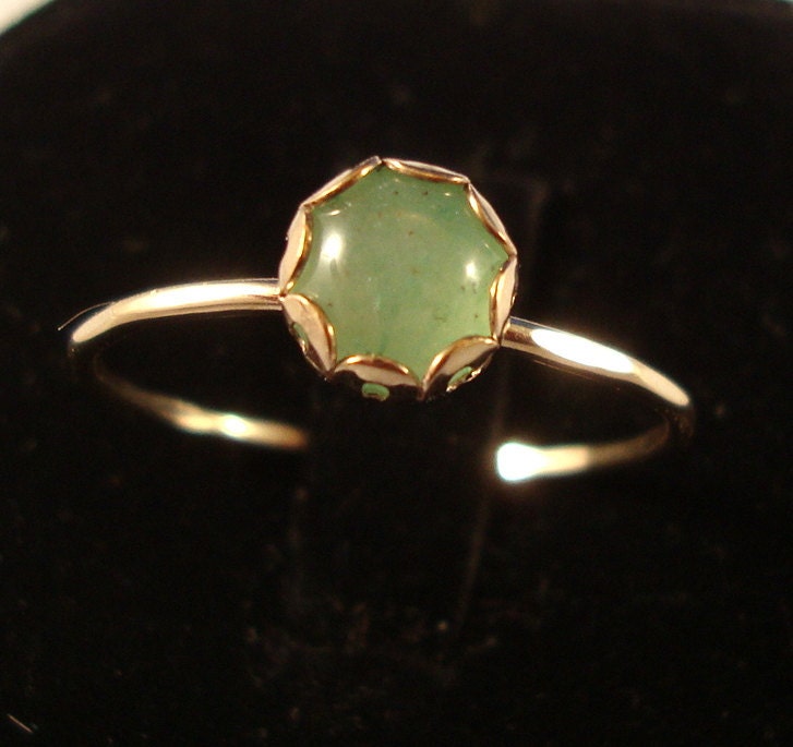 Green Aventurine Ring -  14k gold filled from recycled eco friendly sources - custom made in your size