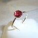 Raspberry Garnet ring  in silver on gold filled eco-friendly recycled sources - custom made in your size - January Birthstone