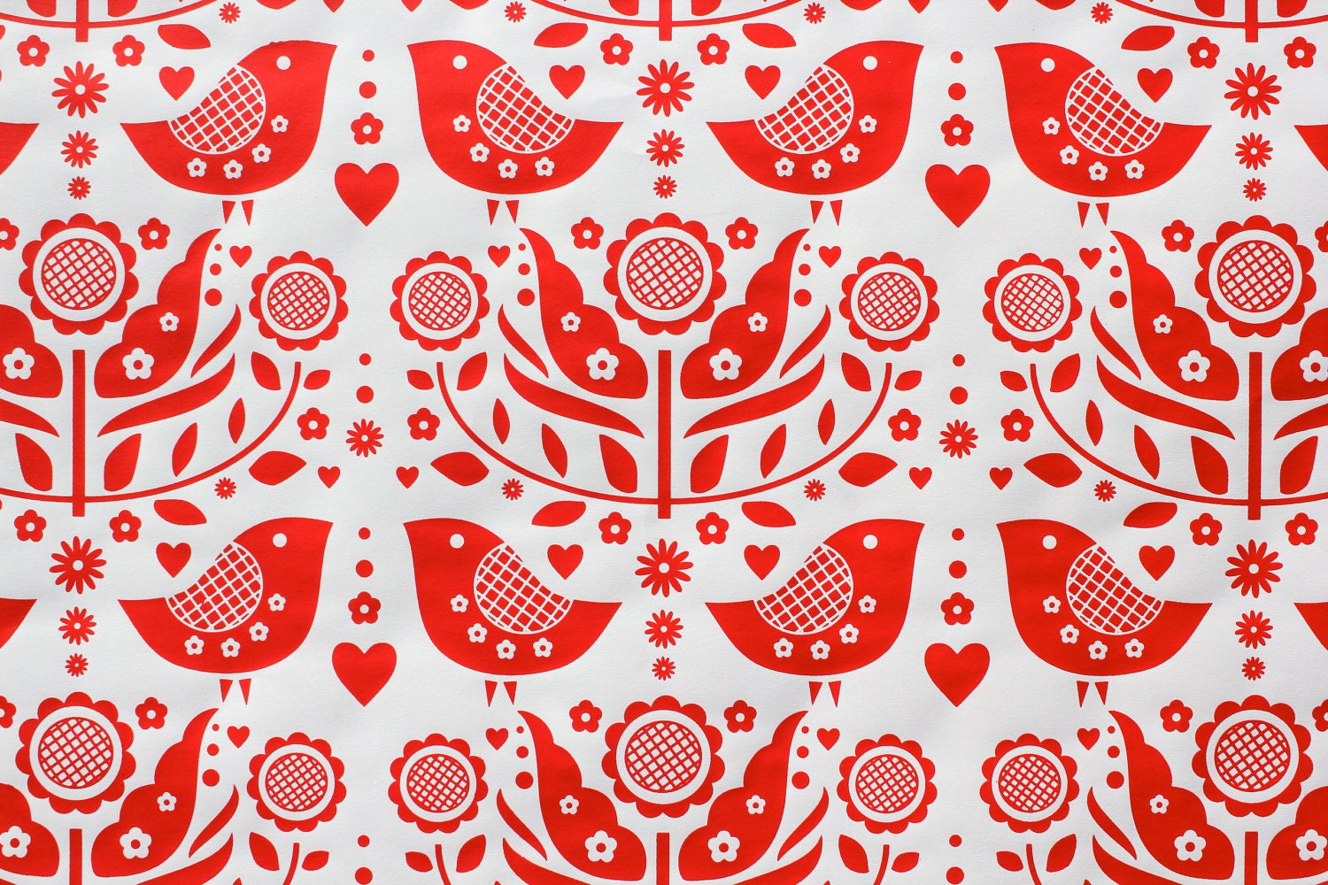 5 sheets of gift wrap (floral with birds)