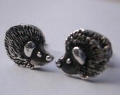 Handmade Silver Hedgehog Stud Earrings