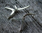 Modernist Earrings Sterling Silver Dangle Earrings Modern Jewelry Design by SARANTOS