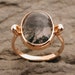 Mystical moss agate ring 14k rose pink gold jewelry