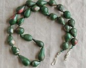 Faux Tahitian Baroque pearl necklace with polymer clay, sterling silver and Swarovski crystals