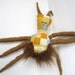 One Of A Kind Plush Monster Doll Jimmy the Bug Made With Upcycled Vintage Fabric