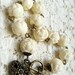 Romantic Cream Rose Bead Bracelet with Heart