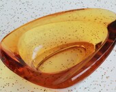 Amber glass bowl - 1960's