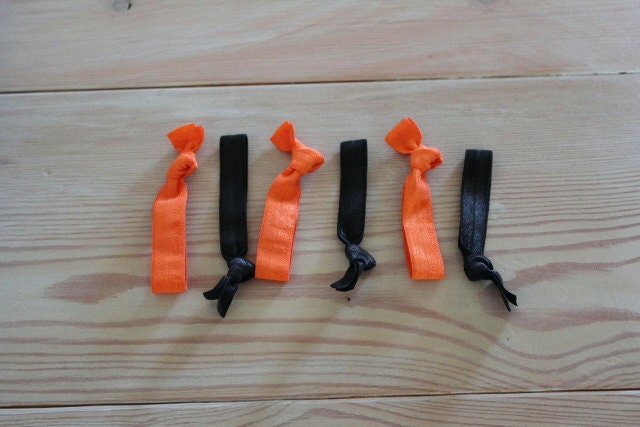 Black and Orange Hair Friendly Ponytail Ties