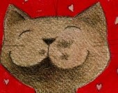 Kisses From The Cat  aceo art card