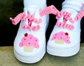 Birthday Shoes - Hand painted Cupcake shoes for girls - sneakers for infants and toddlers