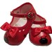 Patent Ladybug Hand painted baby shoe