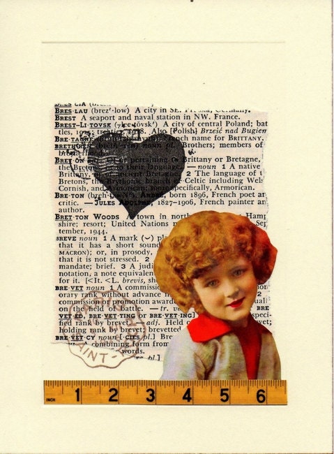 Collaged Postcard - Valentine - Mixed Media Original