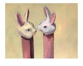TWO BUNNIES - 8.5 x 11 Limited Edition print