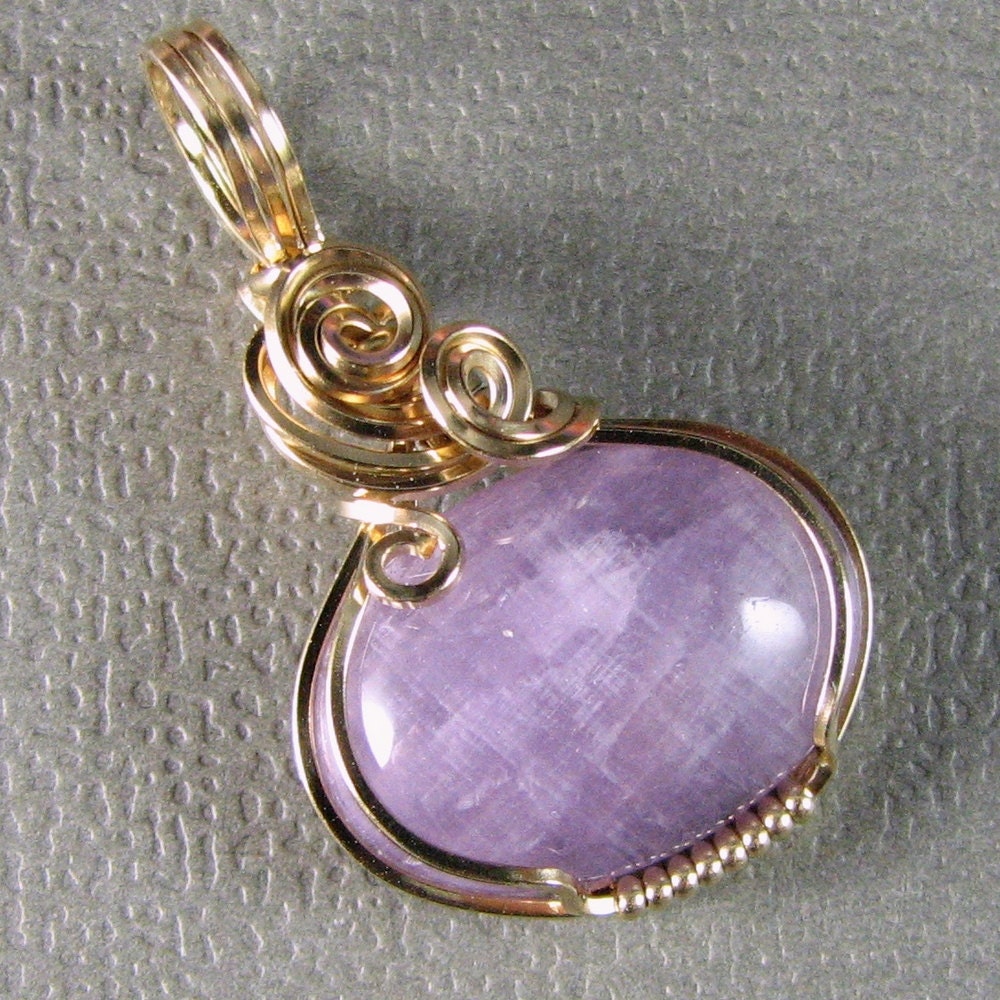 Cape Amethyst Gemstone 14k Gold Filled Wire Wrap Pendant