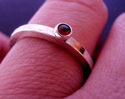 Create Your Own Stack Garnet Stacking Ring in Sterling