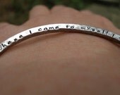 Personalized Inscription One Sided Sterling Silver Bangle Bracelet