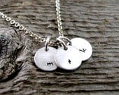Tiny Keepsake Hand Stamped Customized Initial Necklace in Sterling Silver