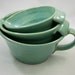 Wedding Registry for StephyMcGill88 Set of Three Aqua Green Nesting Batter Bowls with Handles Stoneware Pottery Free Shipping