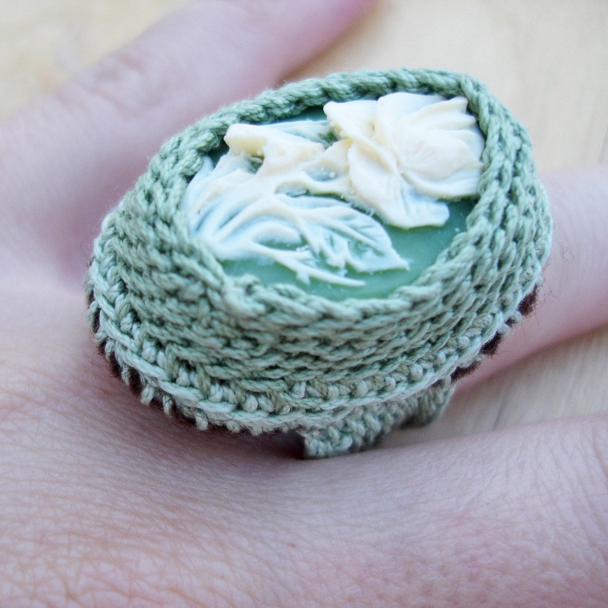 Fake stone textile ring -- nO.164