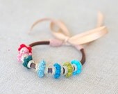 leather and crochet bracelet