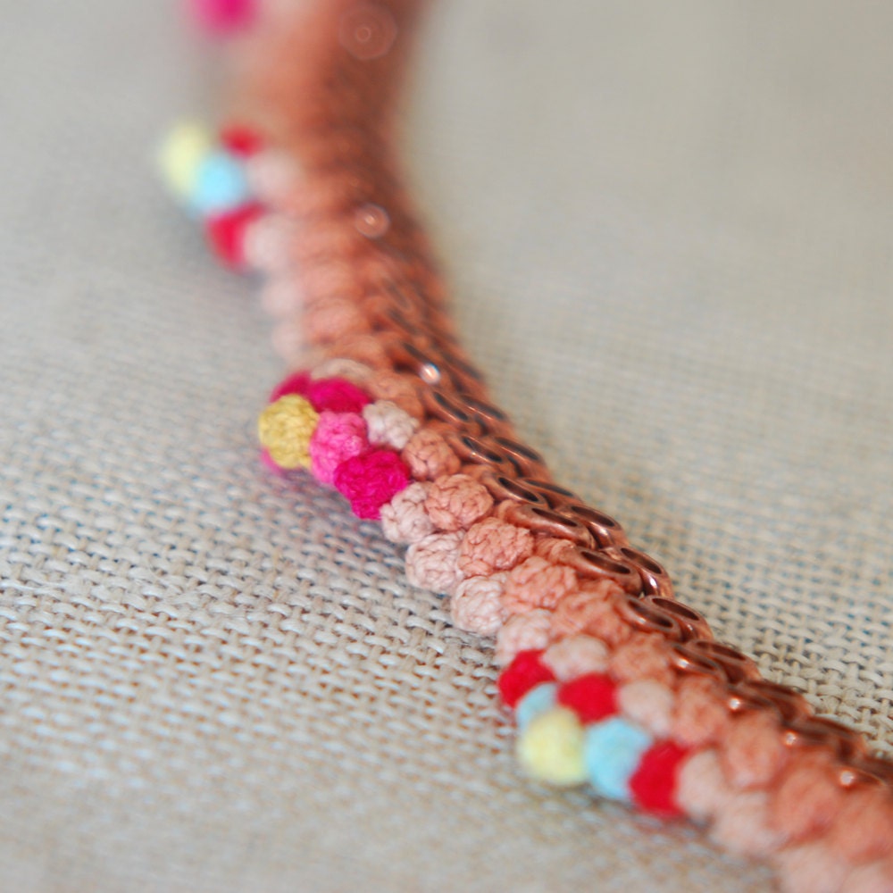 delicate crocheted chain necklace