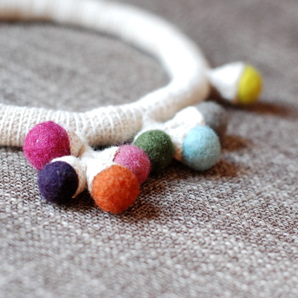 linen choker with spots of color