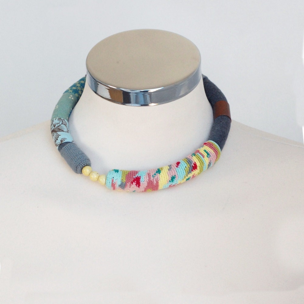 Bold statement choker in soft colors