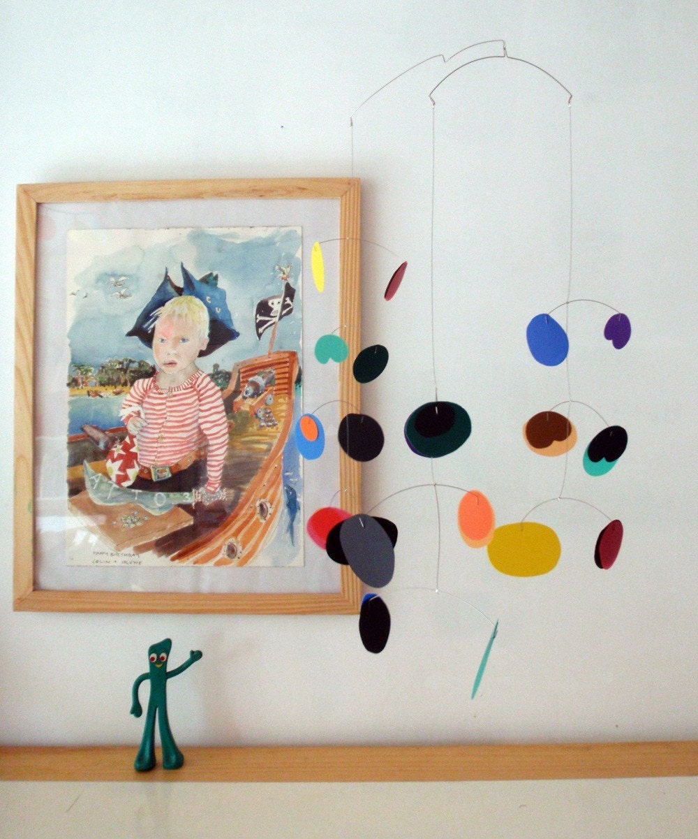 Sprout modern hanging art mobile - rainbow colours (by Pukapuka)