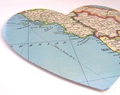 Bespoke map heart - unframed