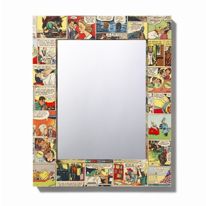 Comic decoupage mirror