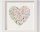 Bespoke map heart - Framed