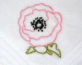 pink  poppy -  handkerchief