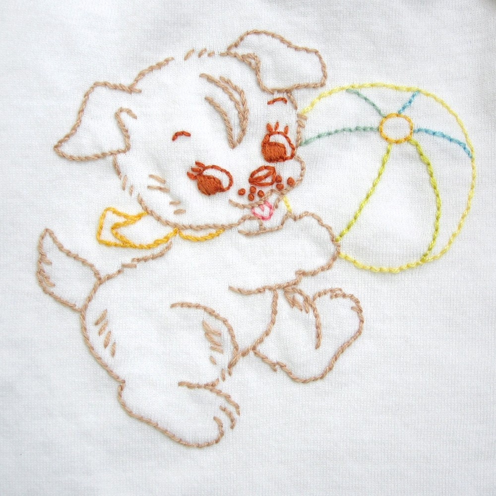beach puppy - short sleeve onesie 6-9M