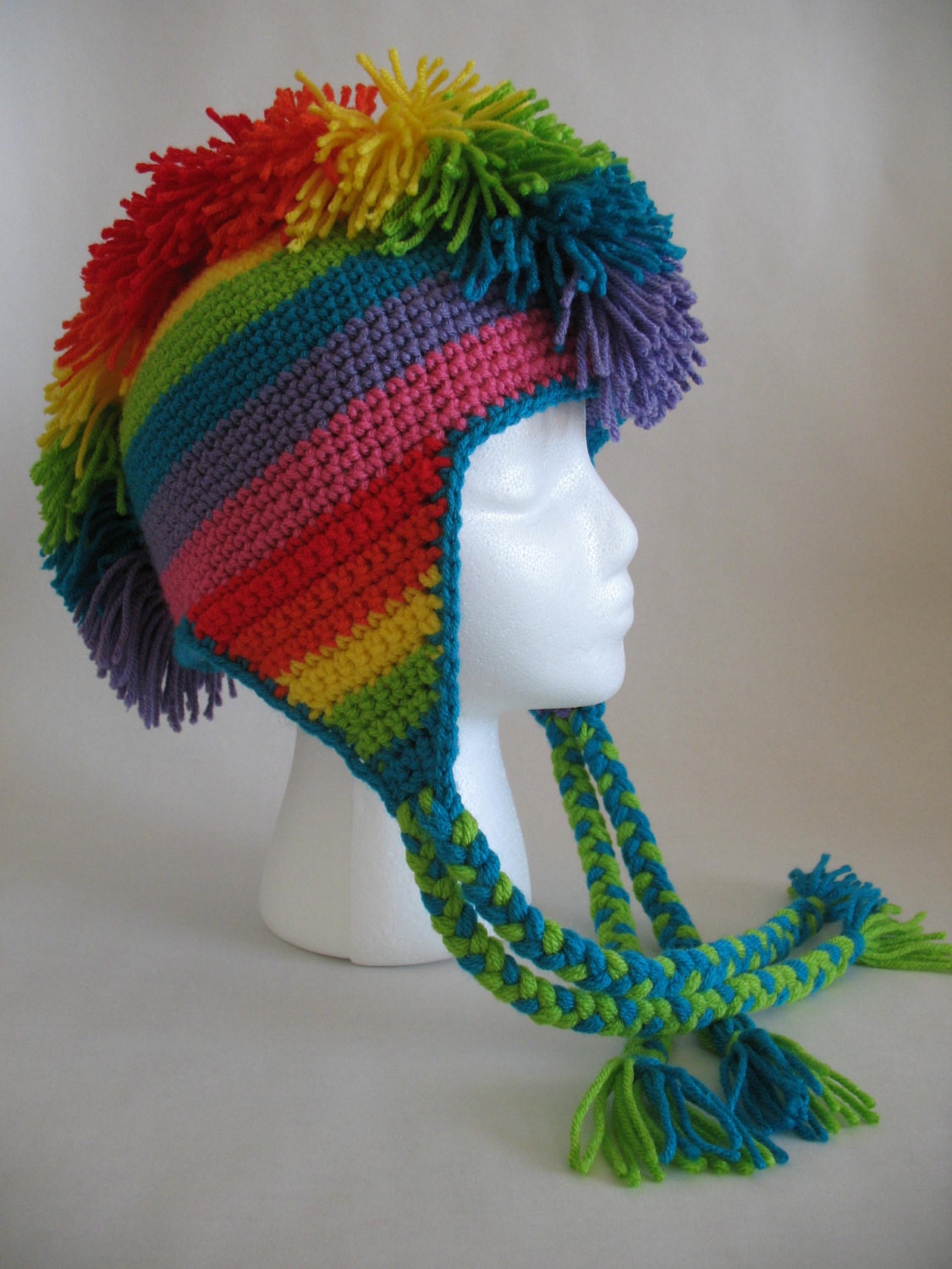 Rainbow Mohawk Hat PDF Crochet Pattern