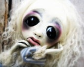 Loopy Goth Ooak Art Doll Fine Art Giclee Print Winter White