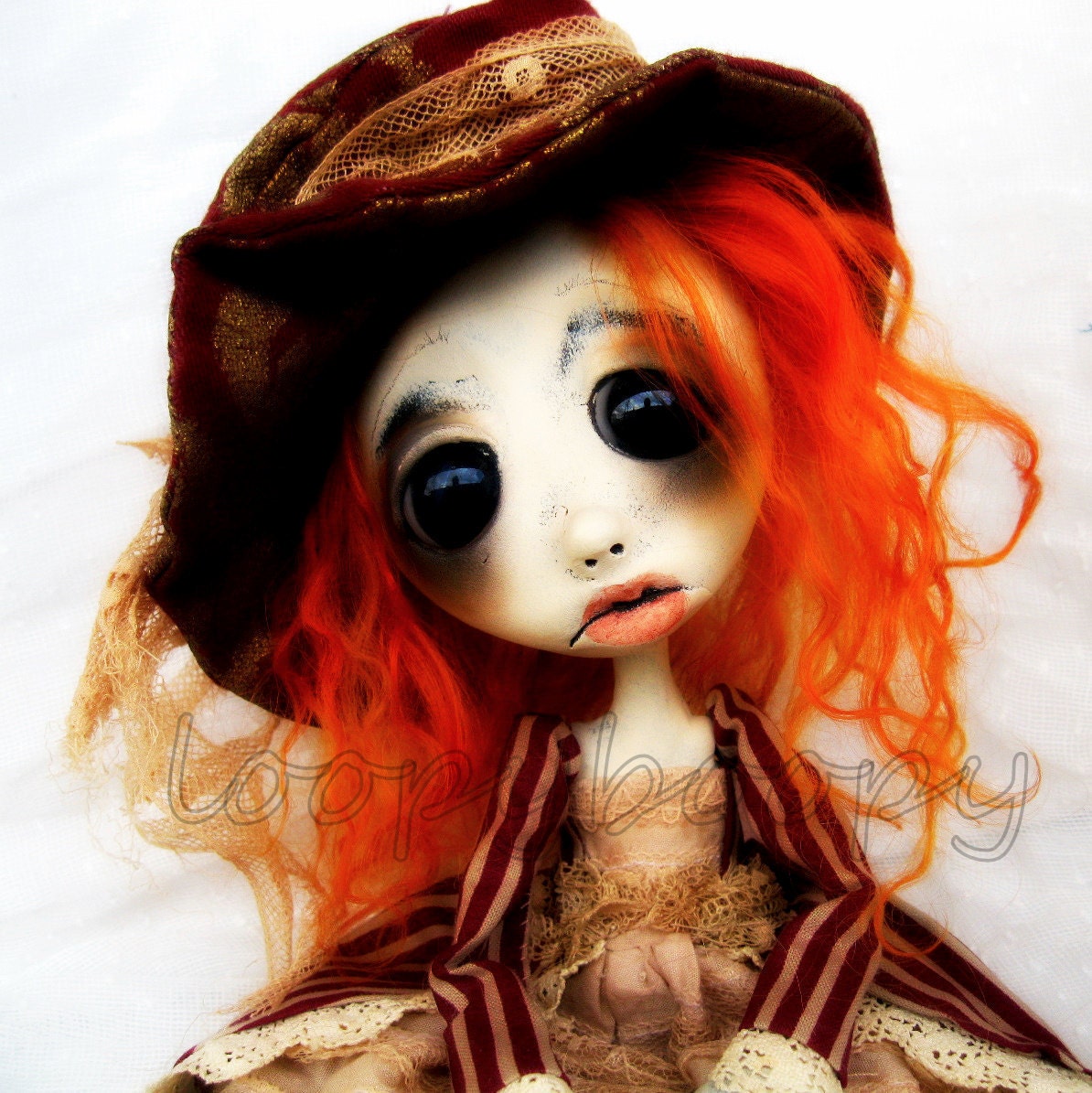 Halloween Witch Art Doll Goth Art Ooak  Giclee Print