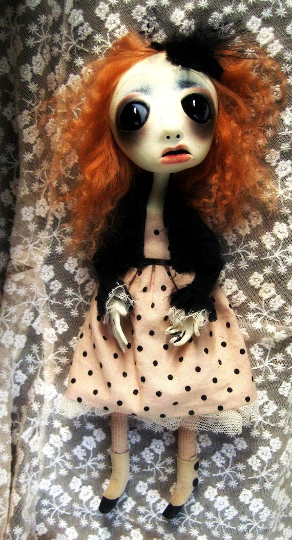Loopy ooak Gothic Art Halloween decoration Scarey Doll Jenna