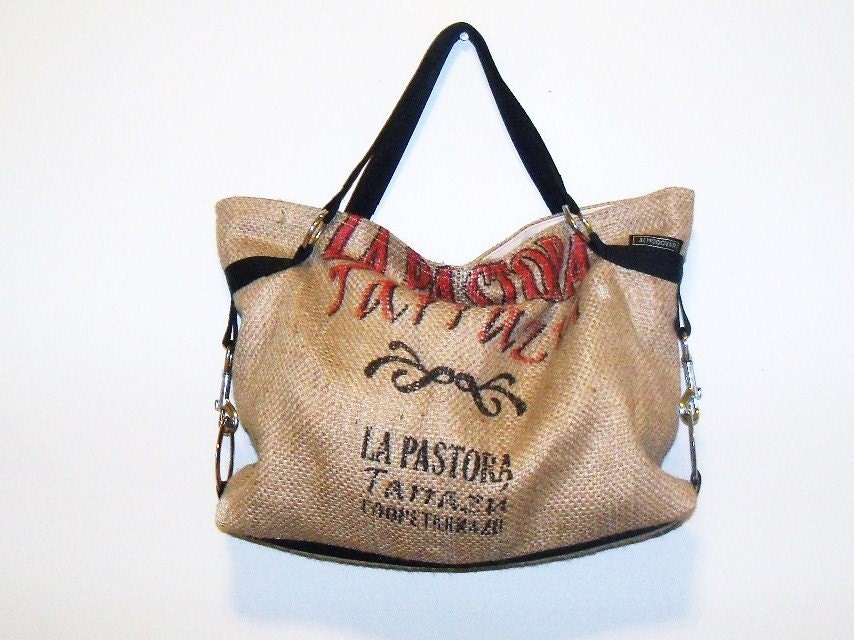 Large TOTE in burlap