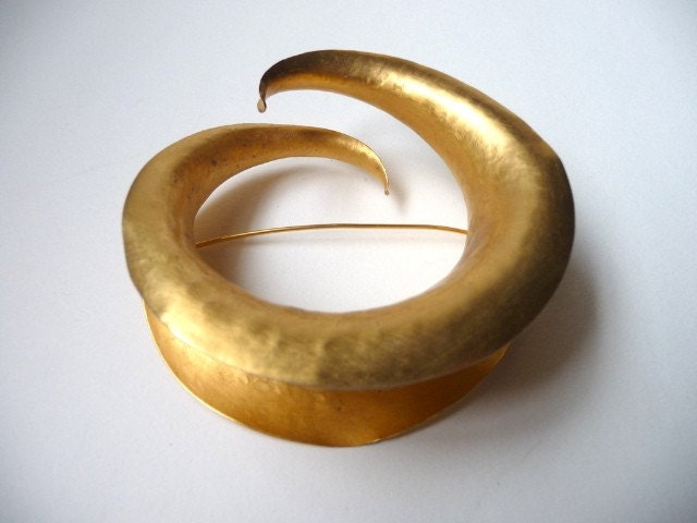 Margaret Ellis Handmade Sterling Vermeil Anticlastic Brooch