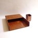 Danish Modern Teak Desk Set Letter Tray