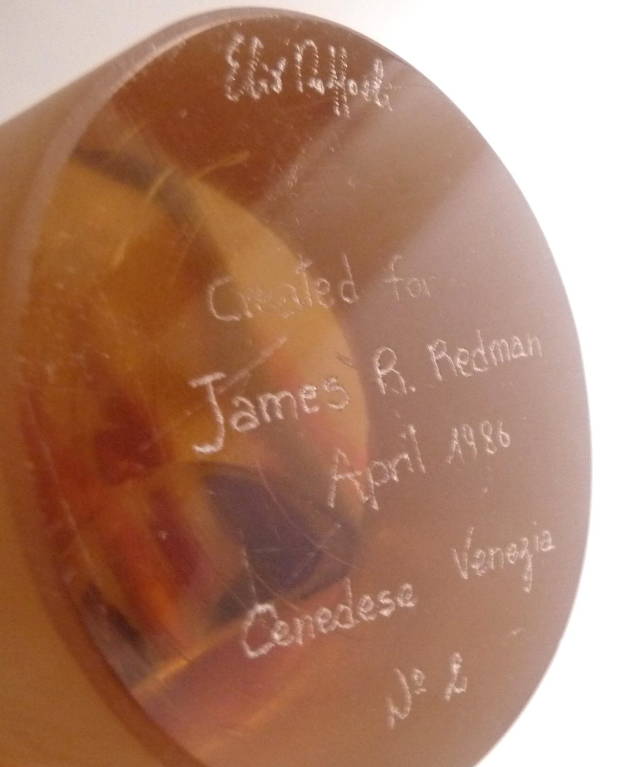 Modernist Glass Sculpture by Elio Raffaeli for  Cenedese Dantes Flame