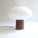 Mid Century Modern Laurel Mushroom Lamp with Teak Base