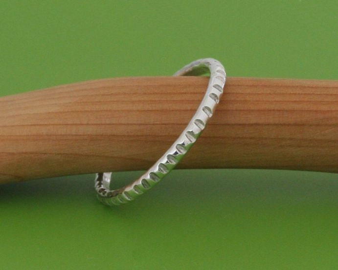 Ridged Stacking Ring - Sterling Silver - Size 3 to 15