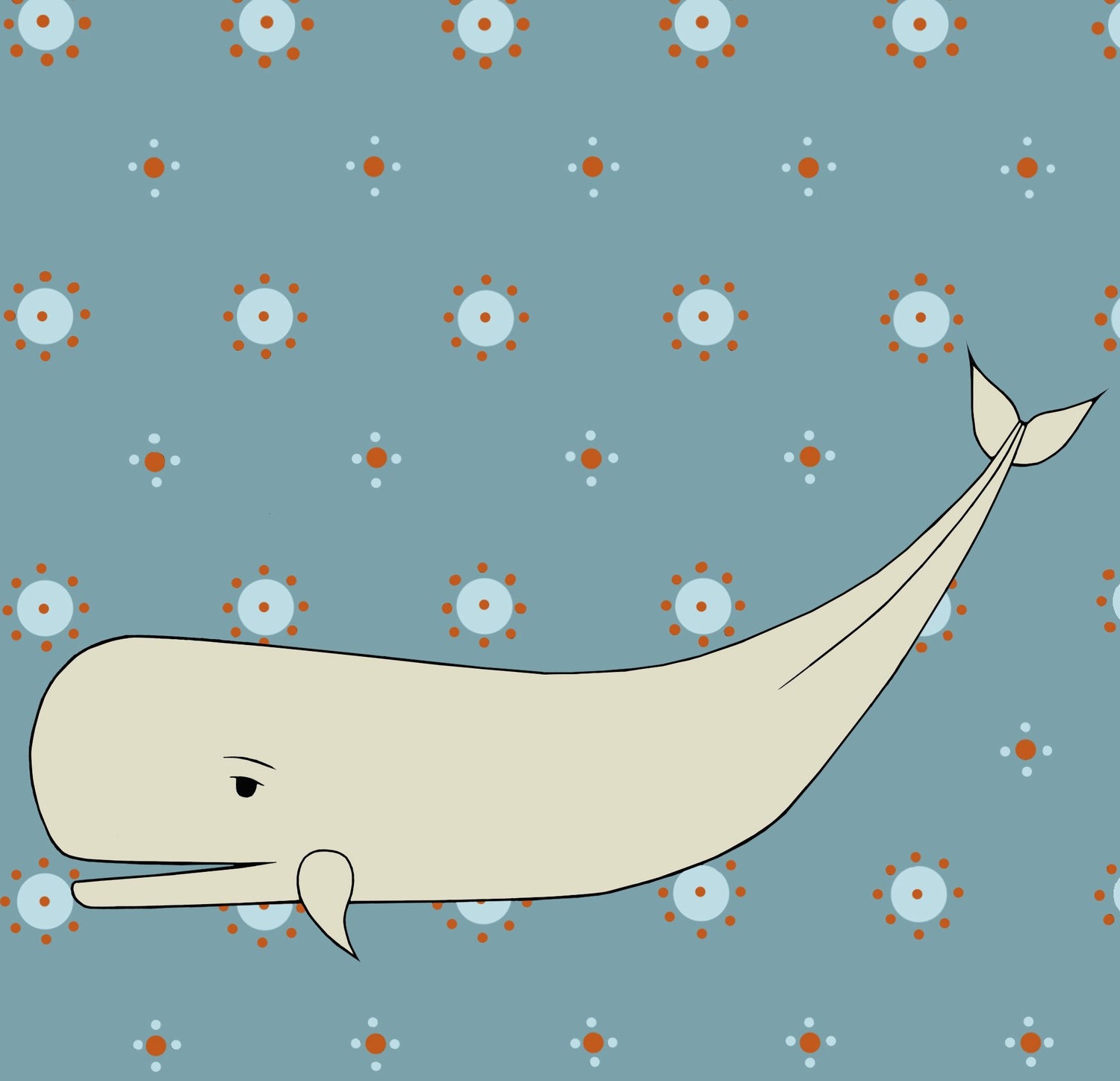 deep swim whale print
