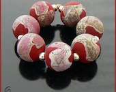 Passionate Shores - Handcrafted Lampwork Glass Bead Set by Clare Scott SRA