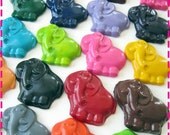 KIDS' ELEPHANT CRAYONS - Birthday Party Pack of 20 Favors - Eco-Friendly Toys in Red, Yellow, Pink, Green, Purple, Orange, Blue, Gray, Etc.