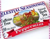 PEPPERMINT HERBAL TEA Original Recycled Notebook / Upcycled Journal - Eco Friendly - Naturally Decaffeinated