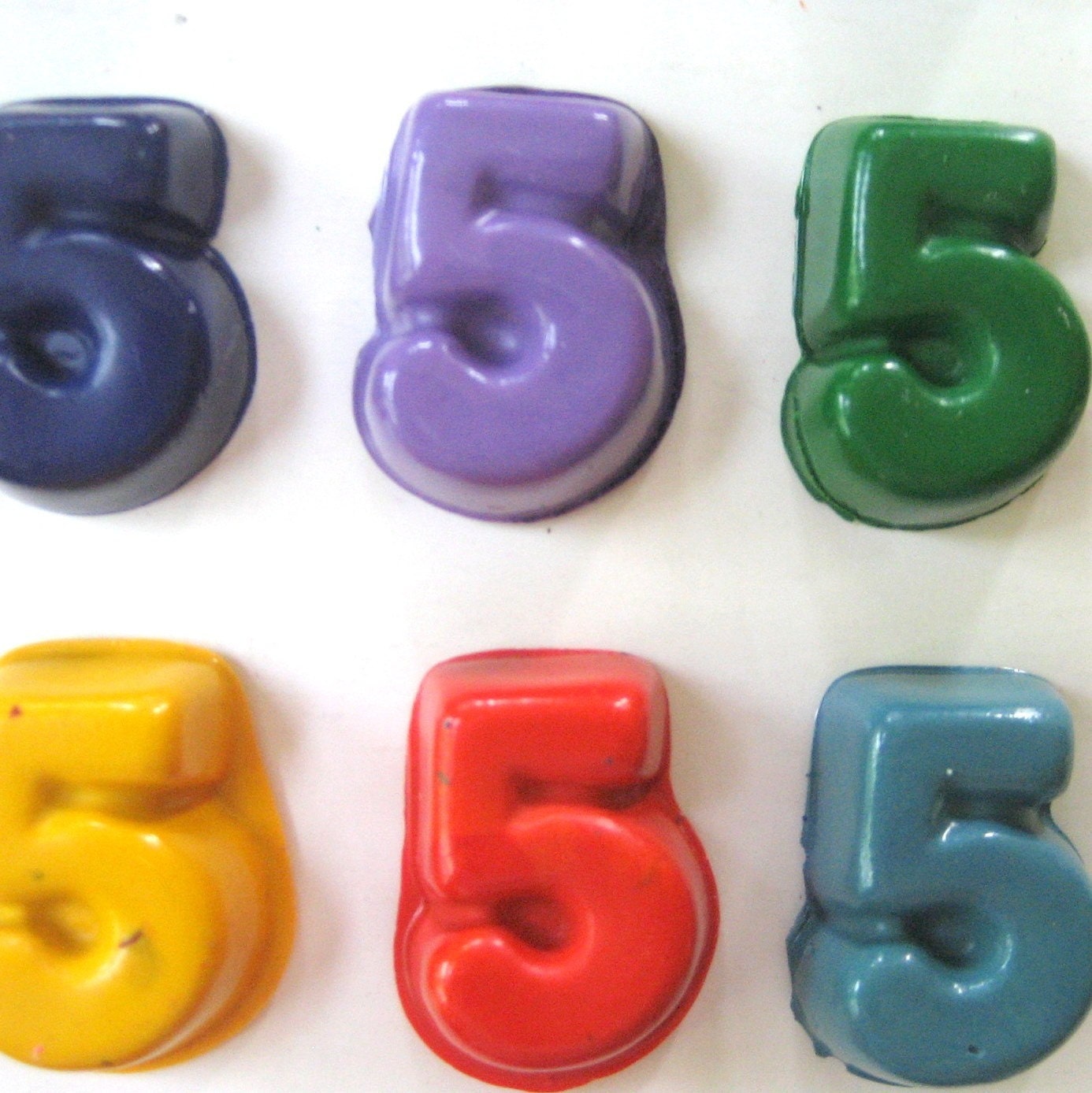 Kids' NUMBER CRAYONS - Party Pack of 20 Favors - CHOOSE Three, Four, Five, Six, Seven, Eight or Nine -Yellow, Pink, Green, Orange, Blue, Etc