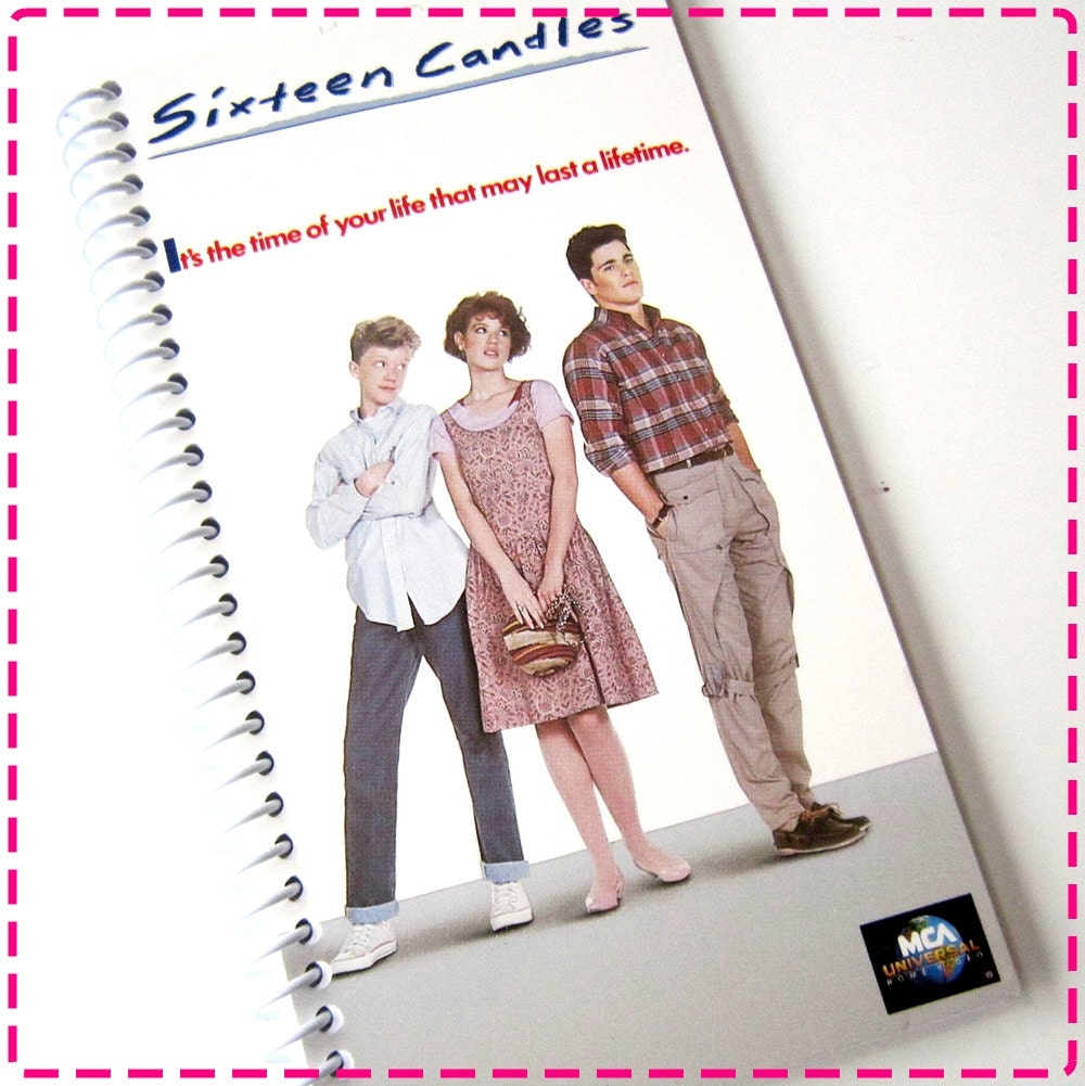 SIXTEEN CANDLES VHS Movie Video Original Recycled Notebook / Upcycled Journal - Spiral Bound and Eco Friendly - Vintage Circa 1984