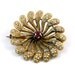 10K Antique Victorian Ruby Enamel Flower Watch Pin